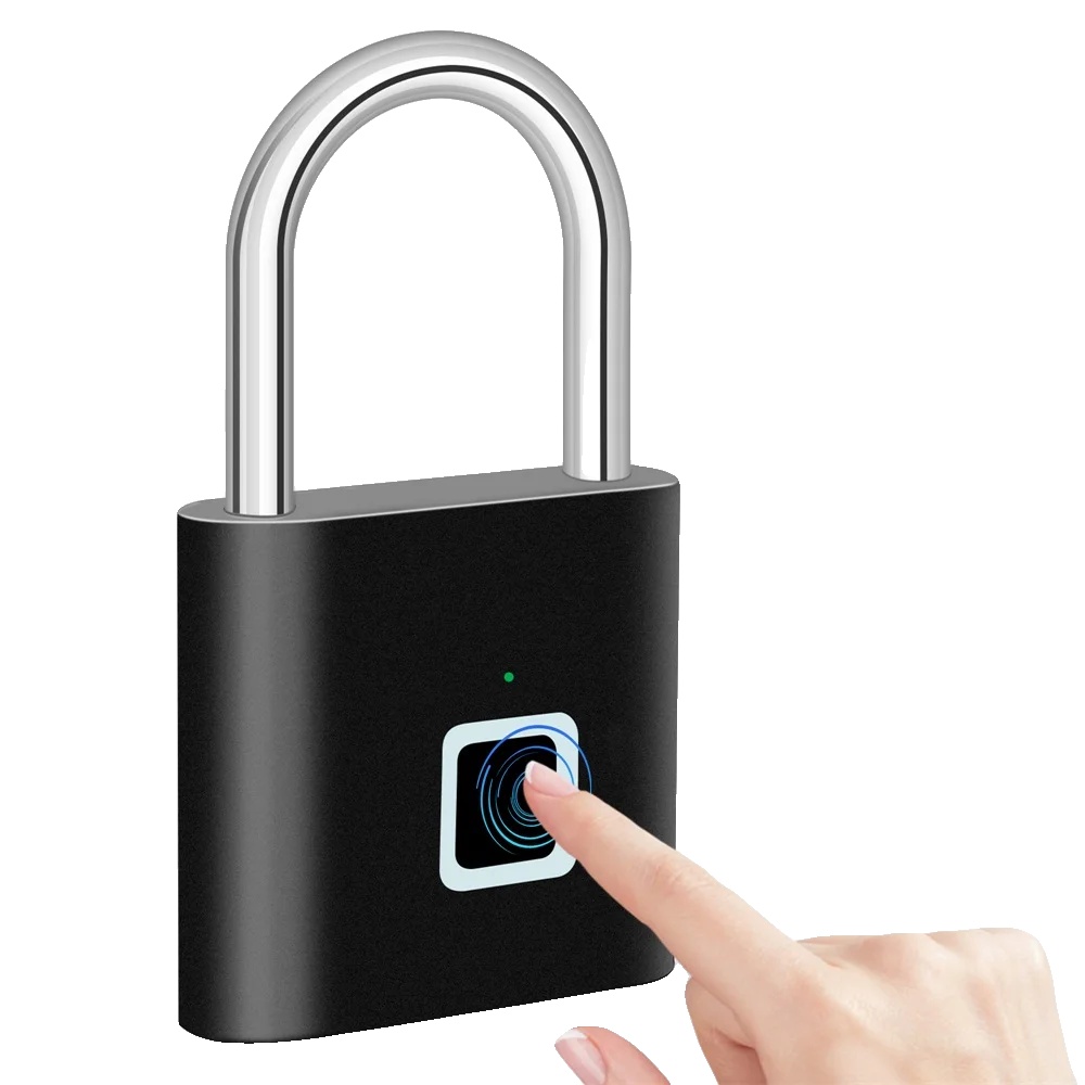 Fingerabdruckschloss, Wasserdichtes Design, Schnelles Entsperren, Schwarz