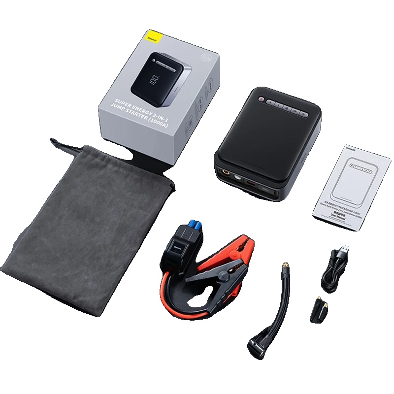 Auto-starthilfe, Powerbank, Reifenaufblaser, 2 In 1