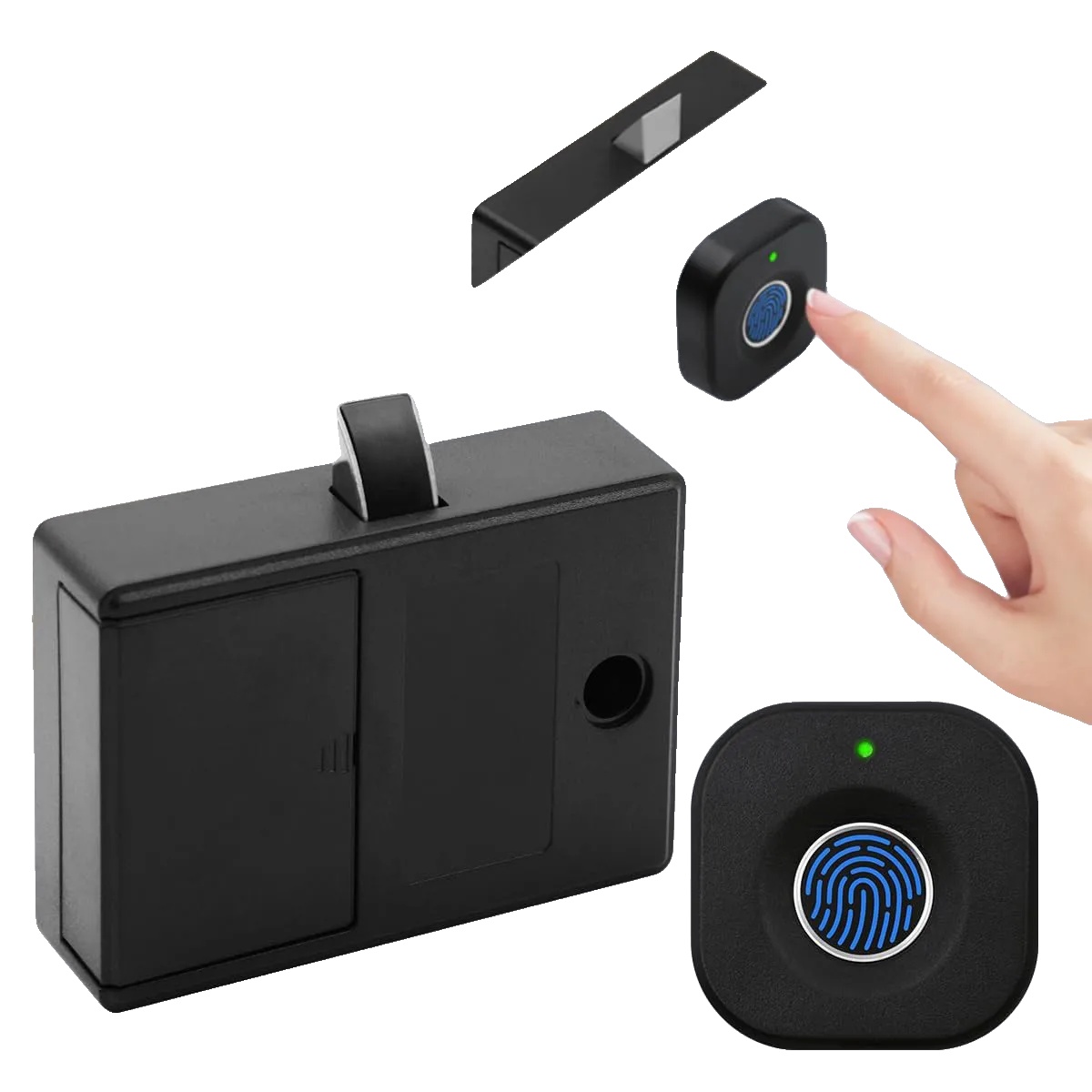 Biometrisches Fingerabdruckschloss, Abs-material, 15 Mm Schnittlochdurchmesser, 20 Fingerabdruckkapazität, 3 Aaa-batterieversorgung,