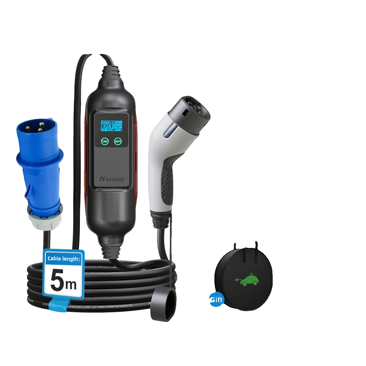 Tragbares Ev-ladegerät, 7kw Leistung, Wifi-app-konnektivität, 7kw 32a 1phase, Type2-a