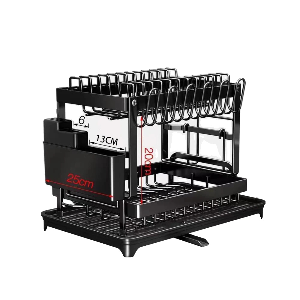 Geschirrständer, Selbstentwässernd, Kompaktes Design, 2 Tier(pl)