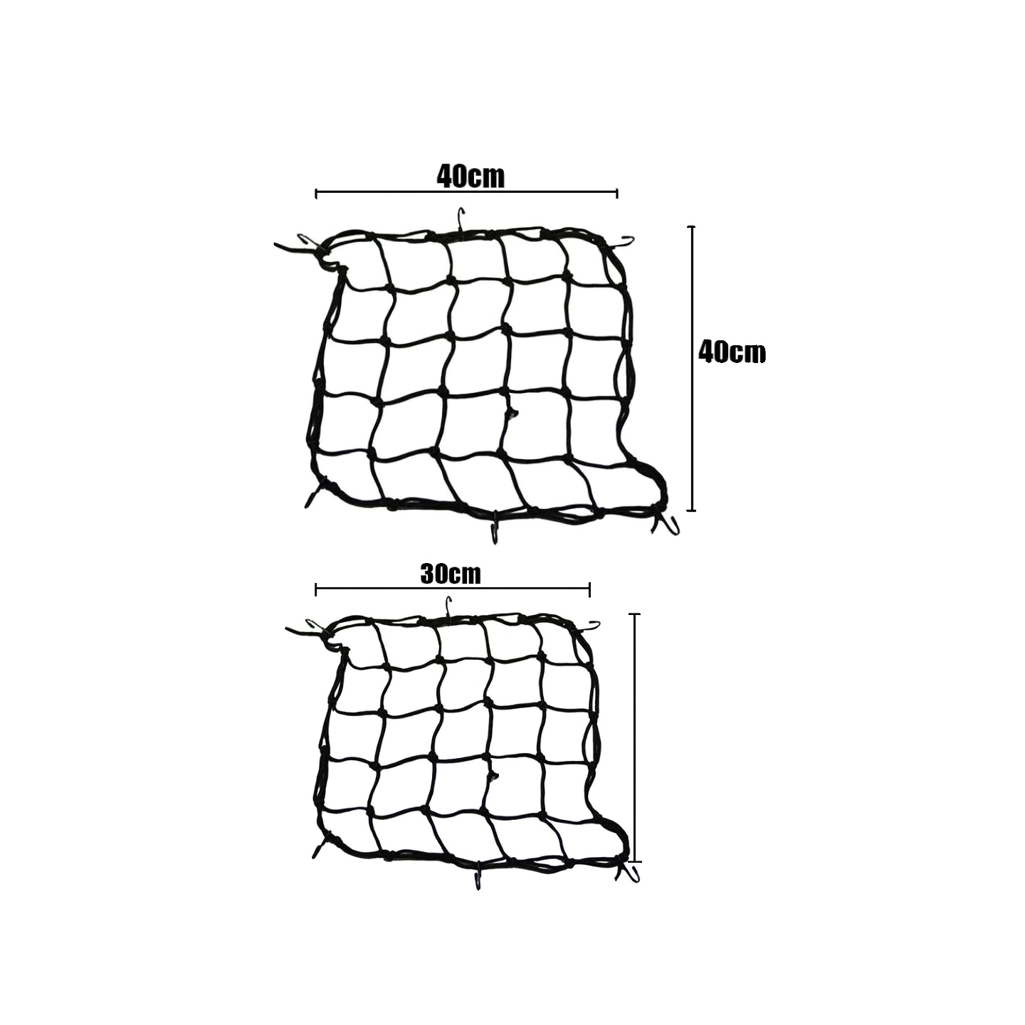 Gepäcknetz, Langlebiges Material, Universelle Kompatibilität, 2 Stück Schwarz