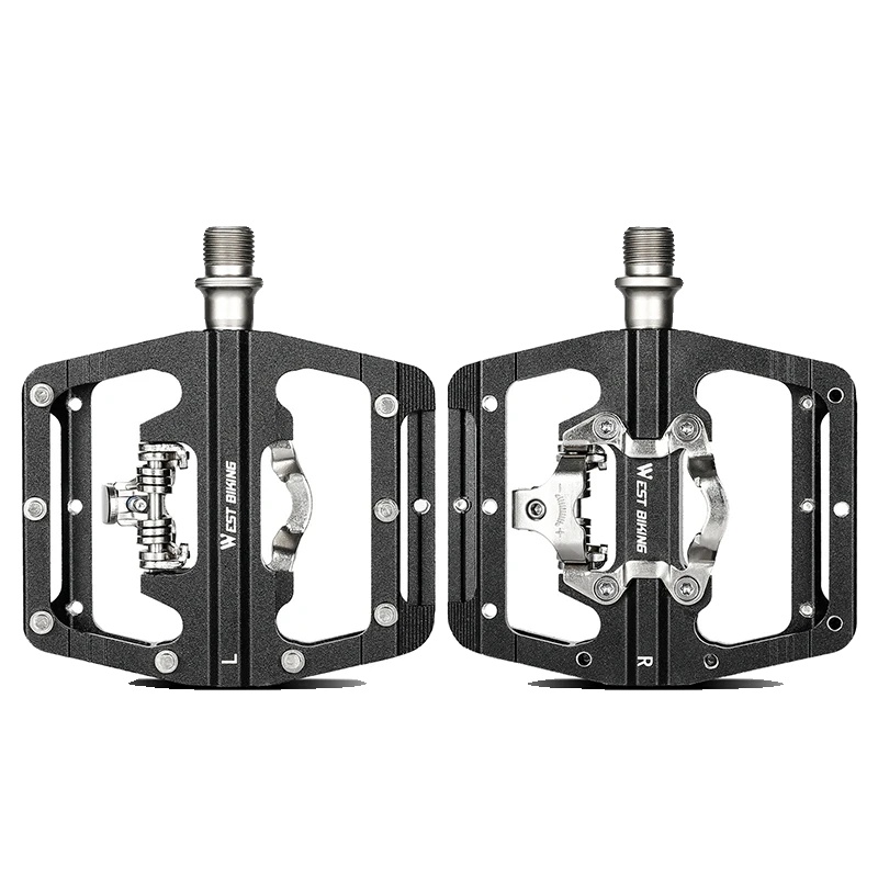 Selbstsperrende Fahrradpedale, Rutschfestes Aluminium, Universelle Kompatibilität, Schwarz