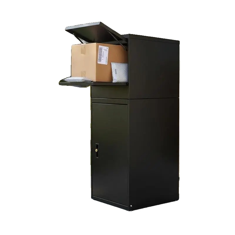 Paketbriefkasten, Schlossmechanismus, Langlebige Stahlkonstruktion, Schwarz