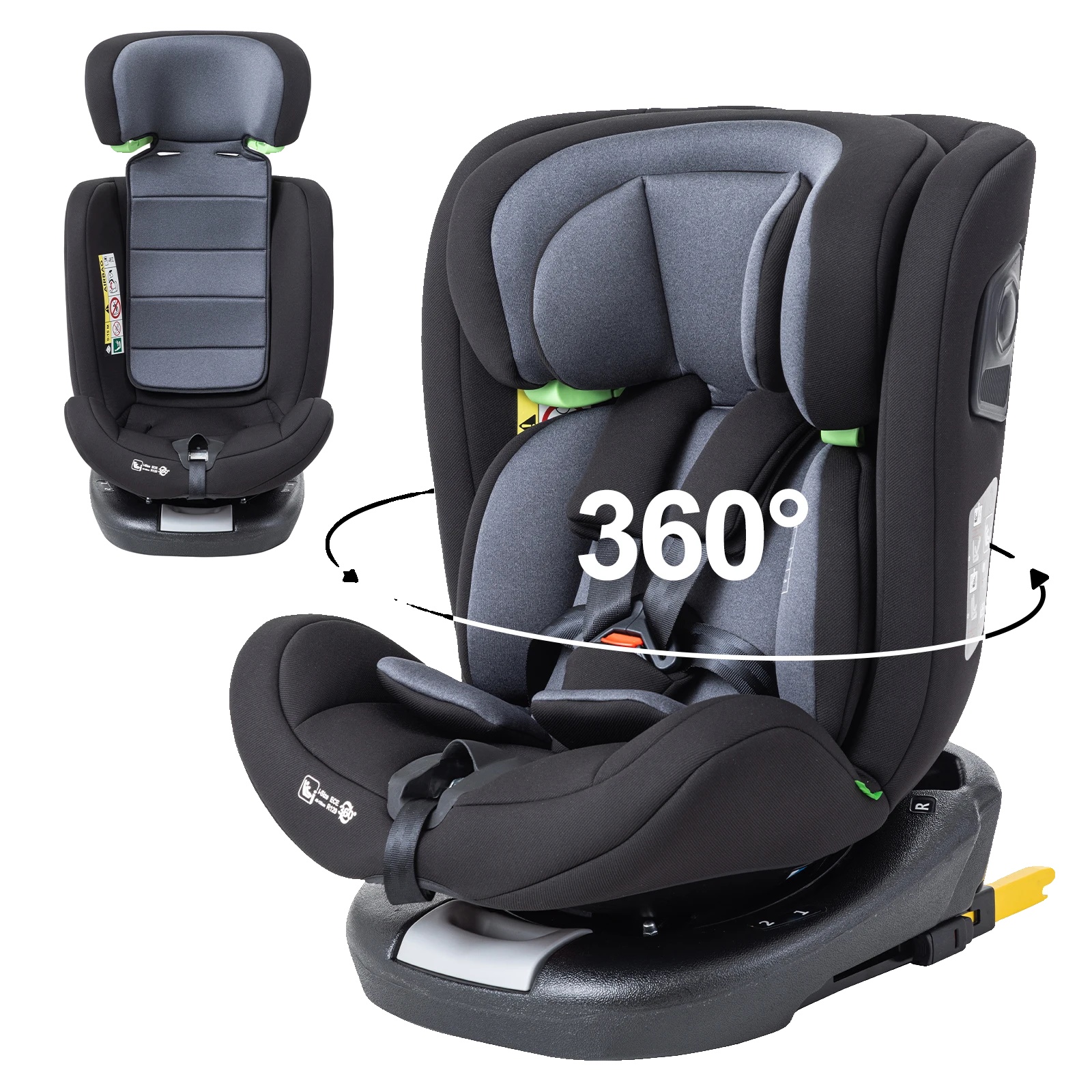 Kindersitz, Isofix-kompatibilität, Abnehmbarer Bezug, Babyschale Schwarz