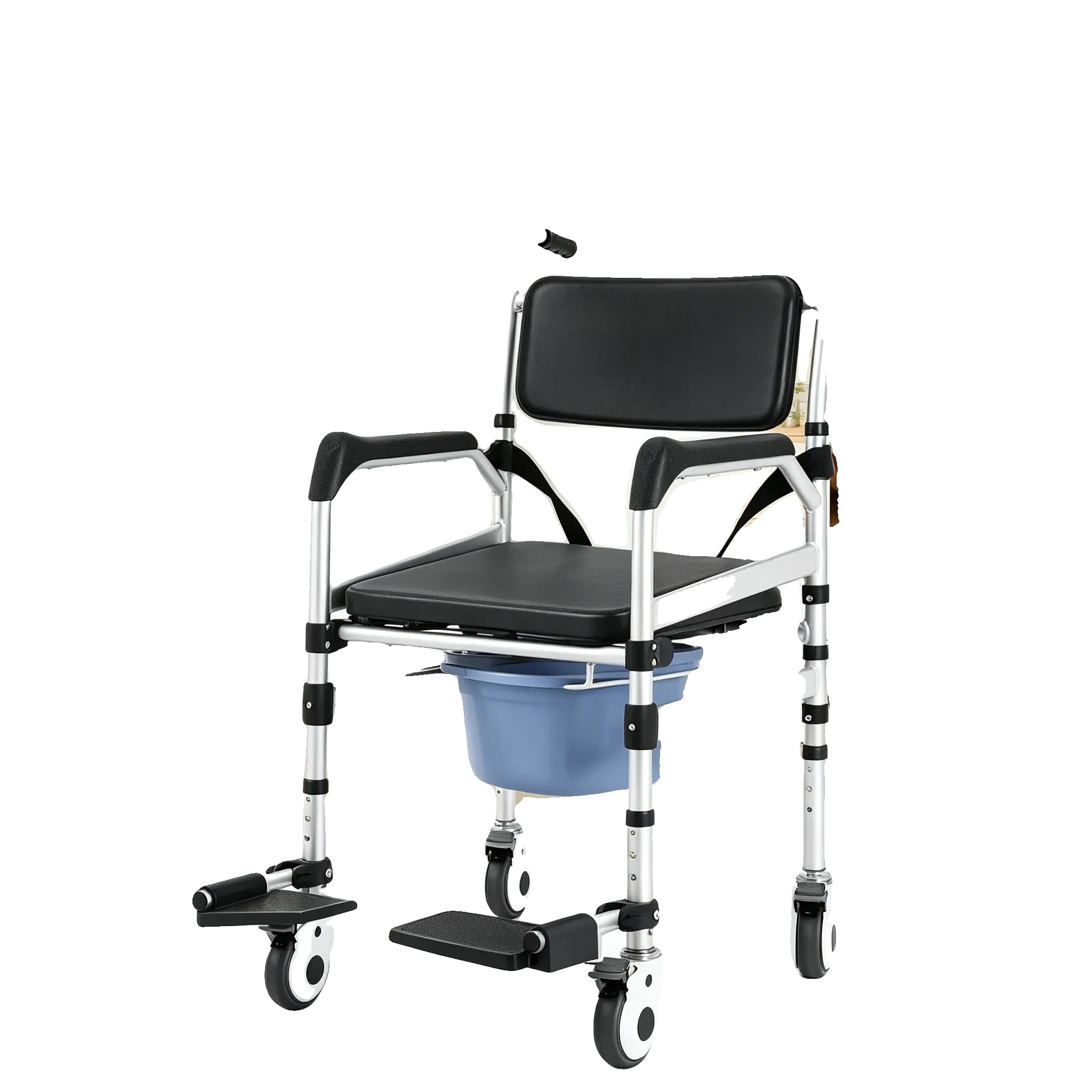 Duschstuhl, Pvc Und Aluminiumlegierung, 160 Kg Tragfähigkeit, Höhenverstellbar, Weiche Polsterung, Ergonomische Rückenlehne