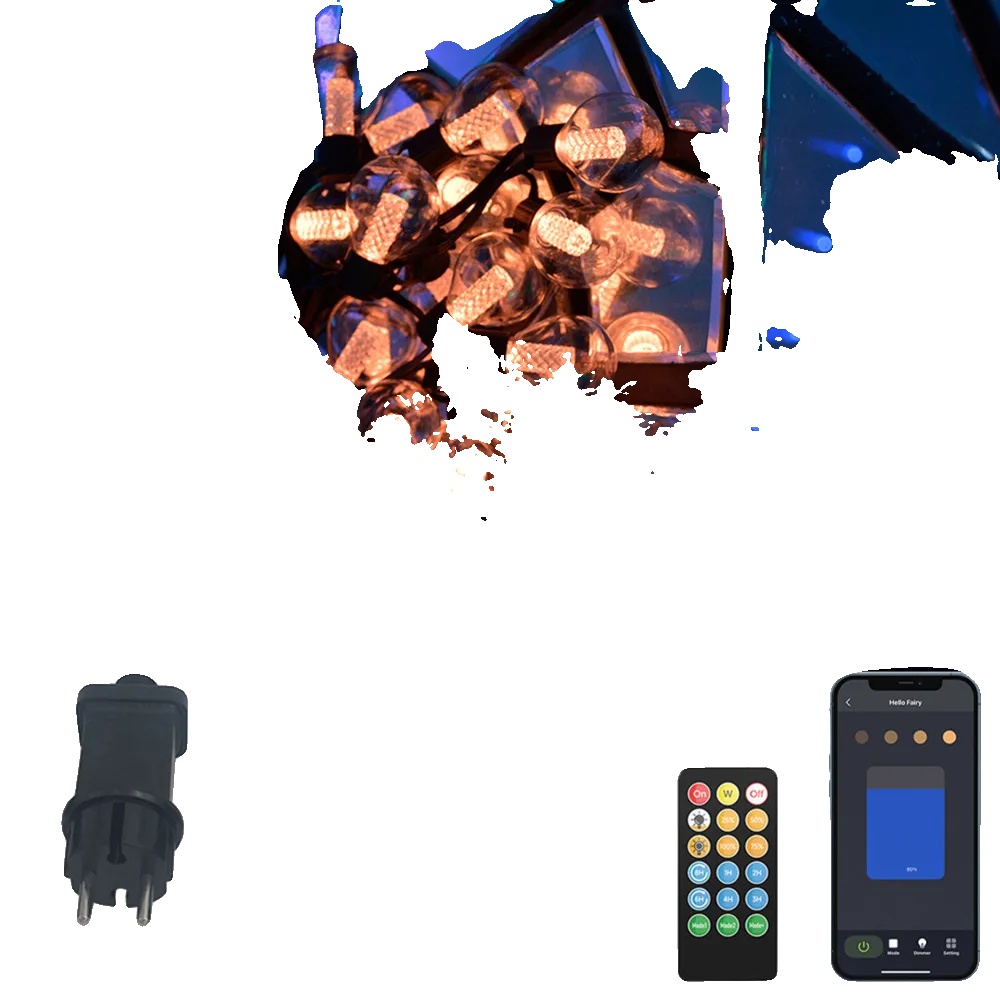 Smart String Light, Ip65 Wasserdicht, Fernbedienung Und App-steuerung, Warmweiß-b, 30m 50lampen