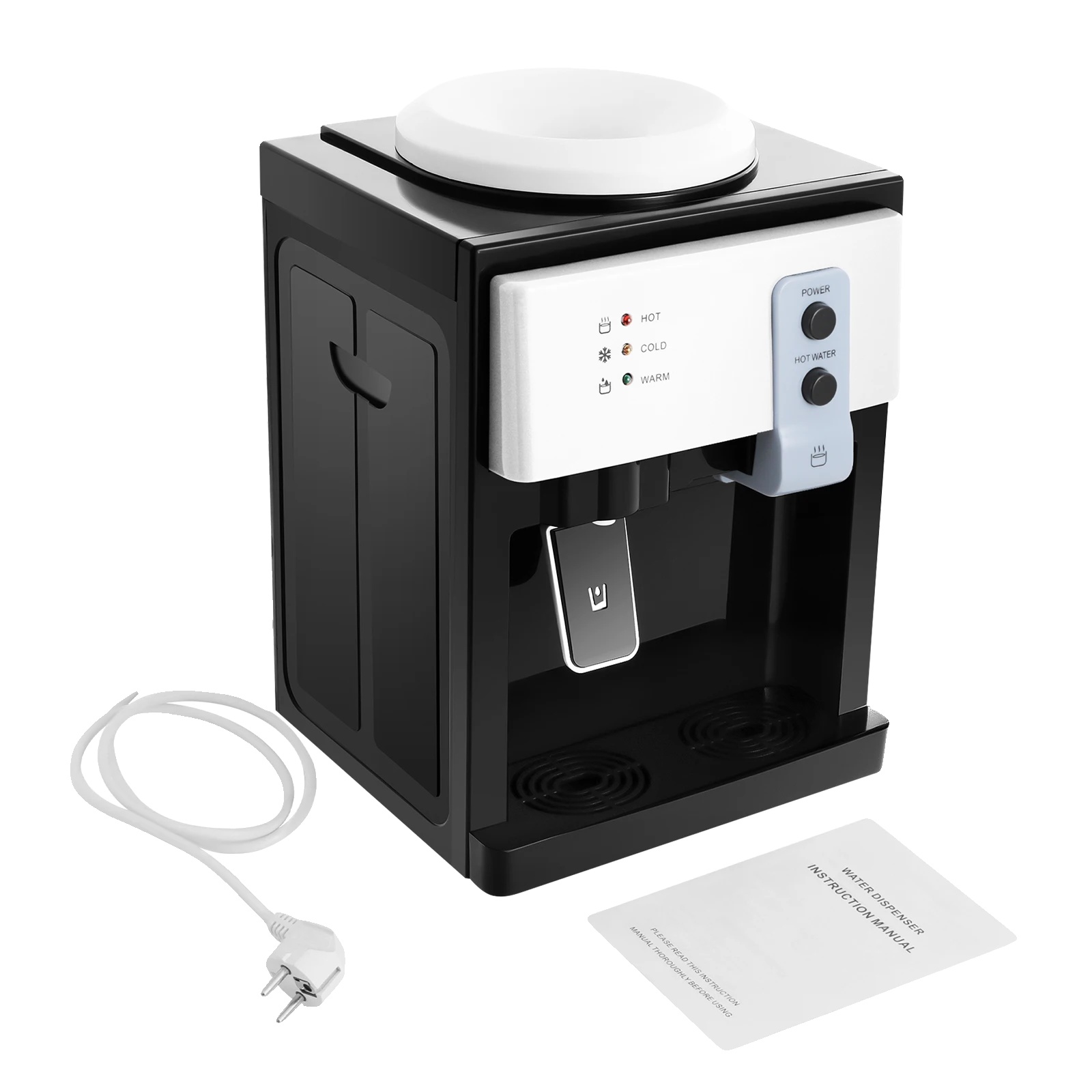 Wasserspender, Platzsparendes Design, Energieeffizient, Schwarz