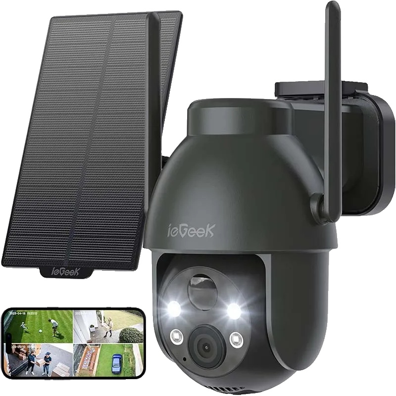 Sicherheitskamera, 2k Auflösung, 360° Ptz, Wi-fi 2.4ghz Verbindung, Farb-nachtsicht, Batteriebetrieben