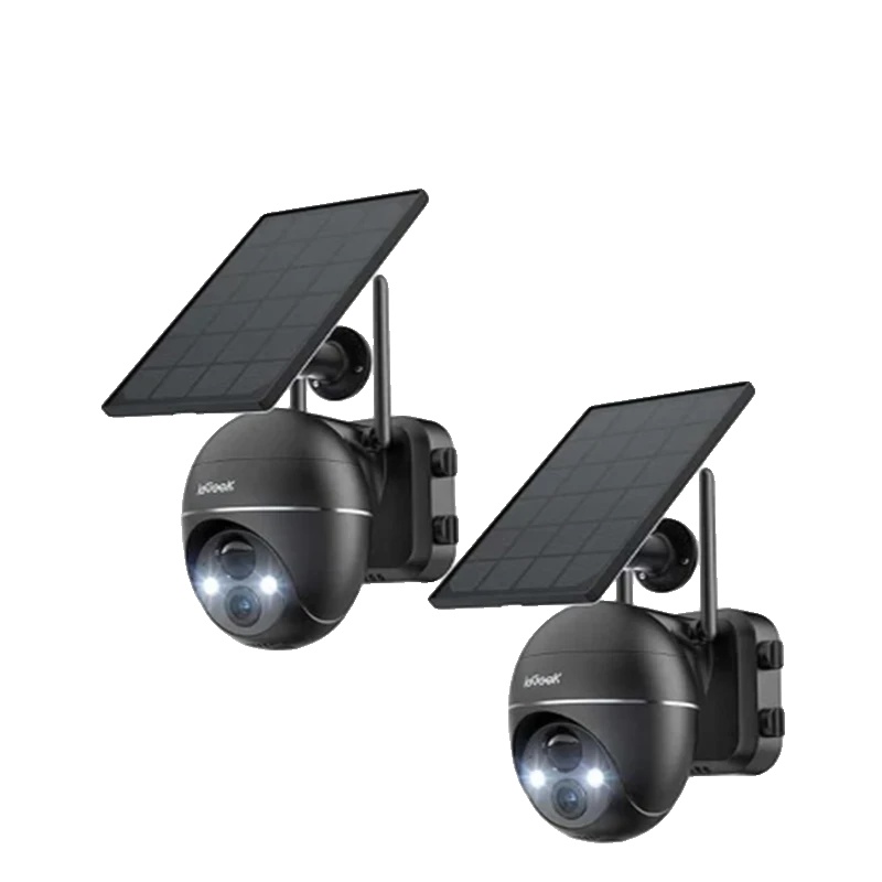 Drahtlose Außenüberwachungskamera, Solar Betrieben, 2 Megapixel, 360 Grad Sichtwinkel, 128g Tf-kartenunterstützung, Zwei-wege-audio