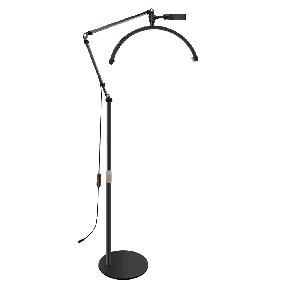 Stehlampe, Höhenverstellbar, Energieeffizient, Schwarz