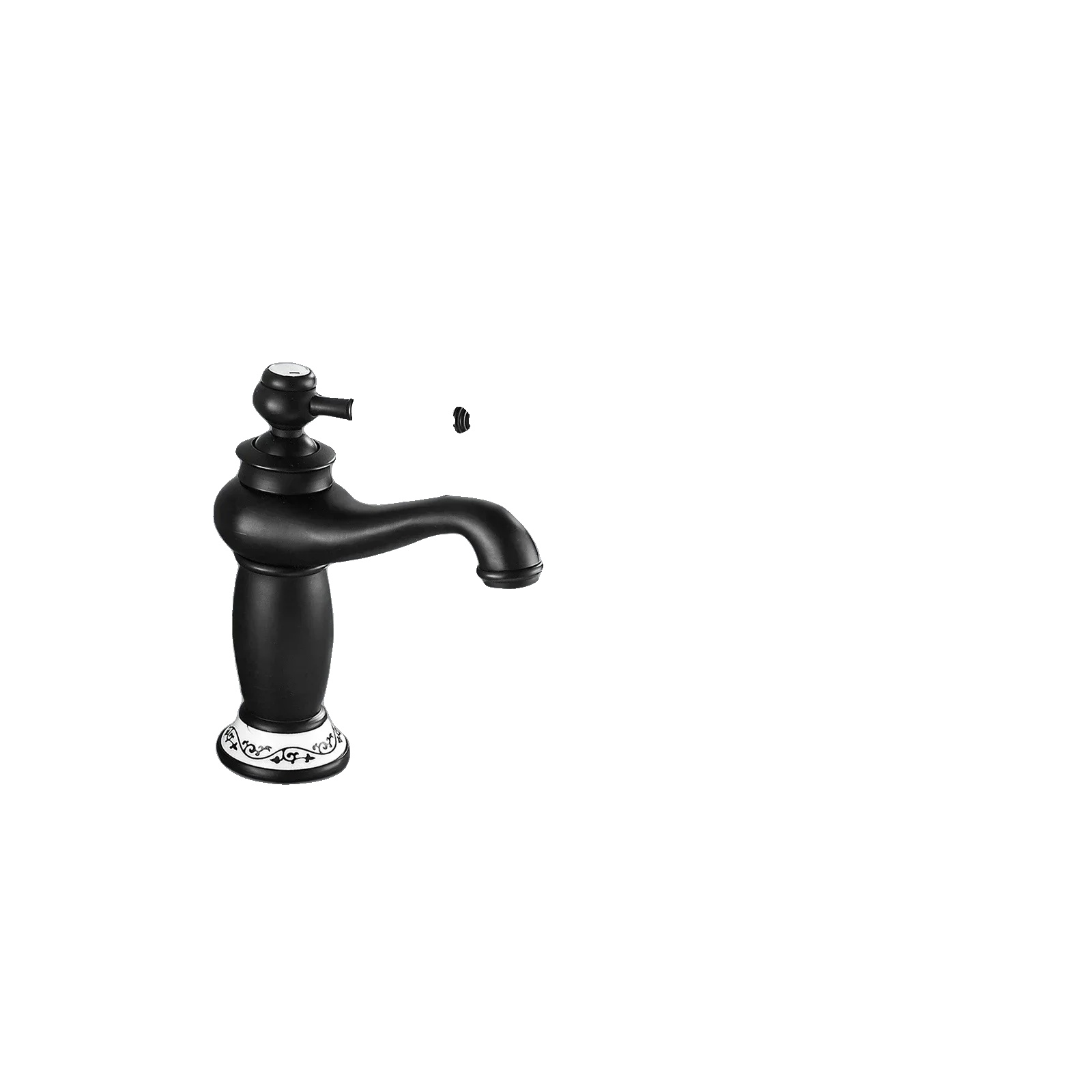 Waschtischarmatur, Antikstil, Hohe Durchflussrate, Messing, Schwarz