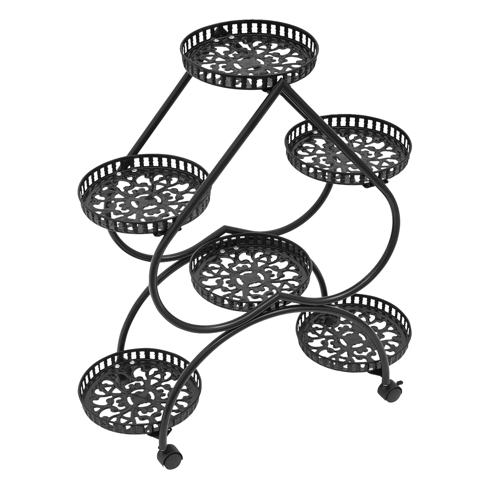 Pflanzenständer, 4-stufiges Design, Vielseitig Für Den Innen- Und Außenbereich, Schwarz