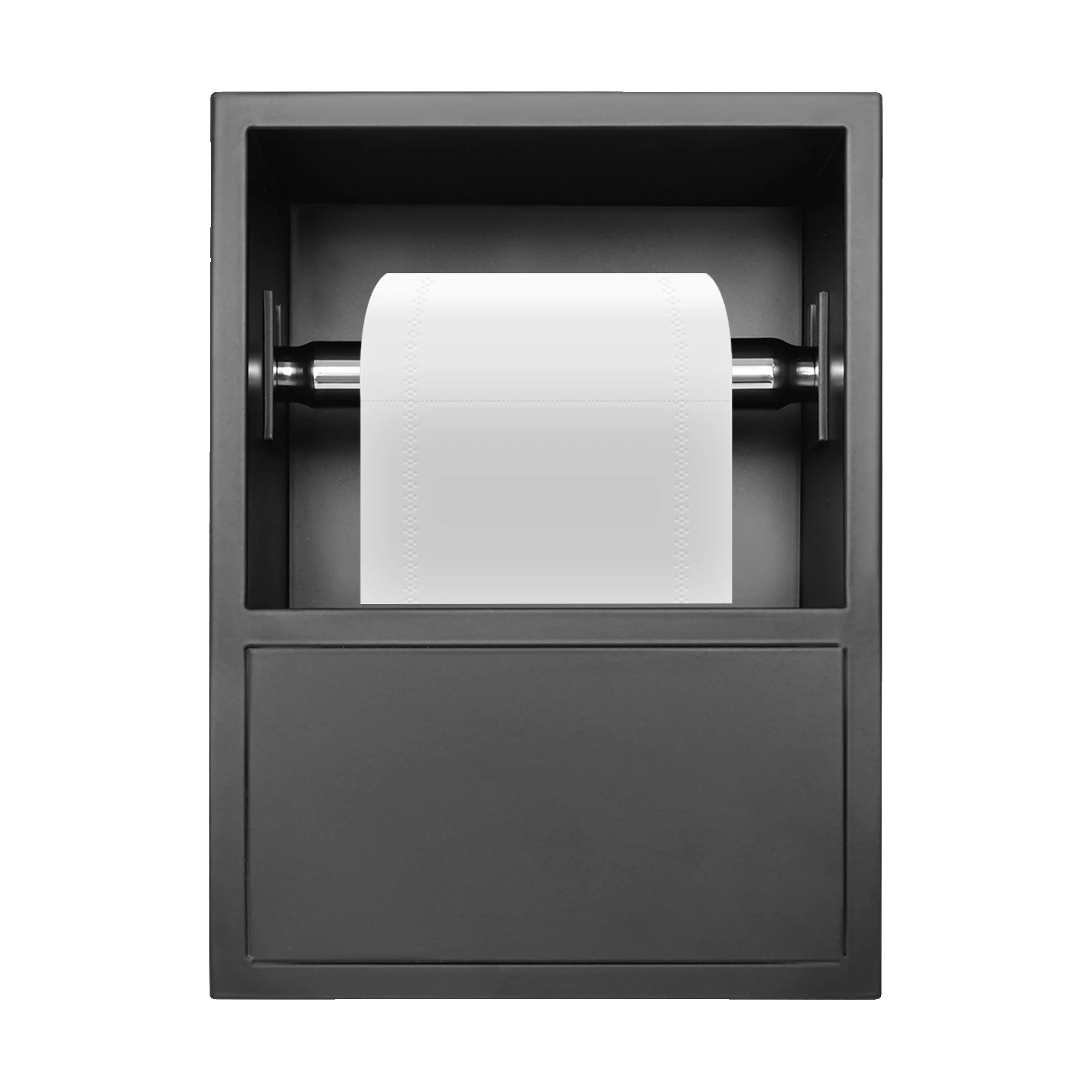 Toilettenpapierhalter, Wandmontage, Langlebiger Edelstahl, Schwarz