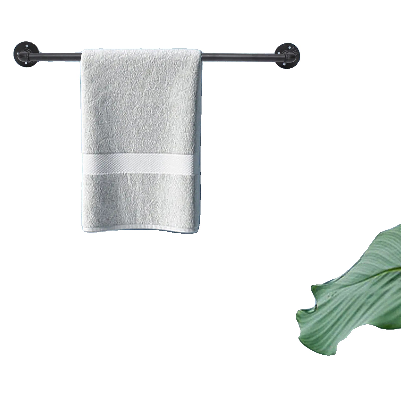 Handtuchstange, Industriestil, Robuste Eisenkonstruktion, Schwarz