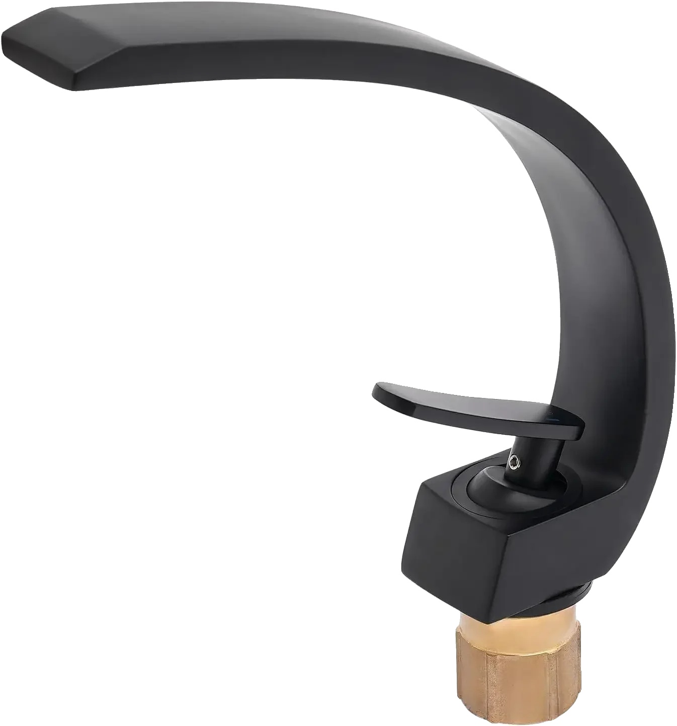 Waschbeckenarmatur, Modernes Design, Sanfter Betrieb, Messing, Schwarz
