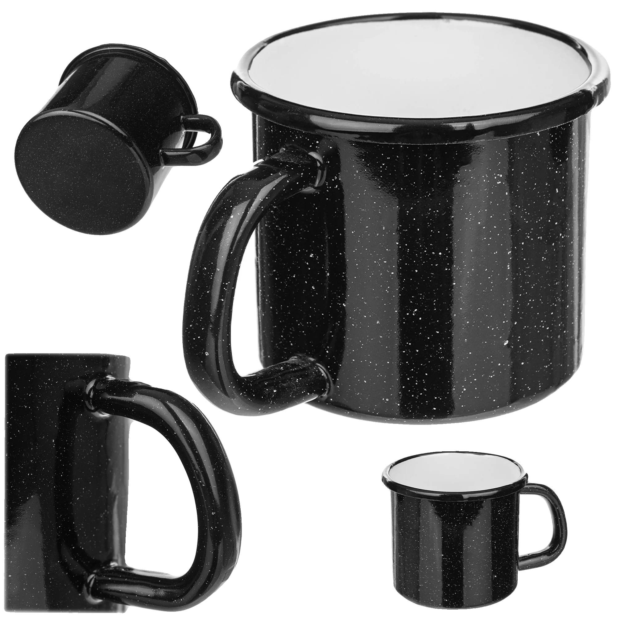 Emaillebecher, 400ml Fassungsvermögen, Höhe 9cm, Durchmesser 8cm, Geeignet Für Heiße Und Kalte Getränke, Ce / Eu Zertifiziert