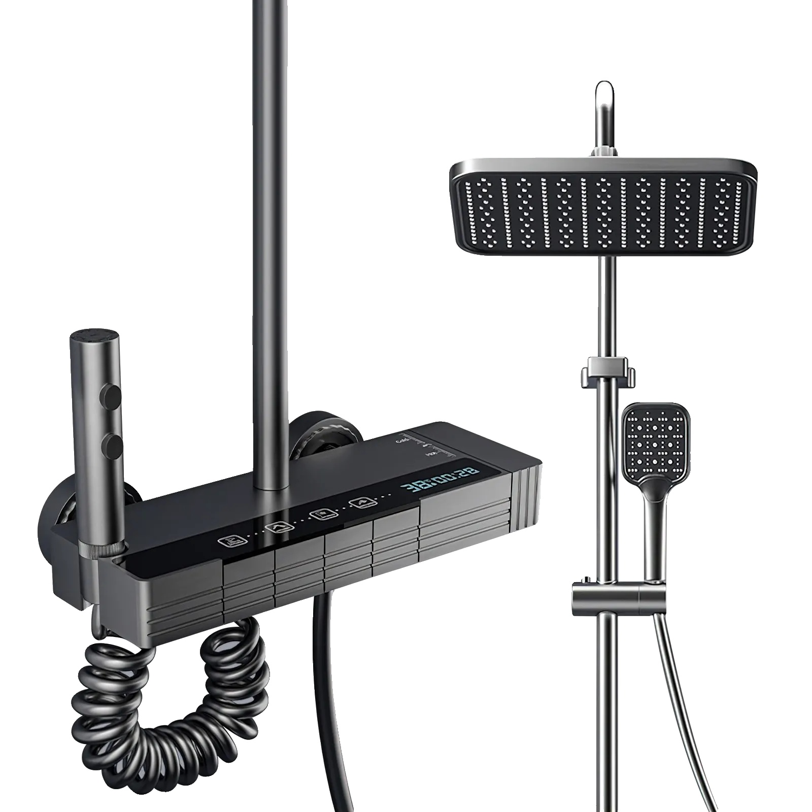 Duschsystem, Einstellbare Temperaturregelung, Modernes Design, Umgebungslicht B