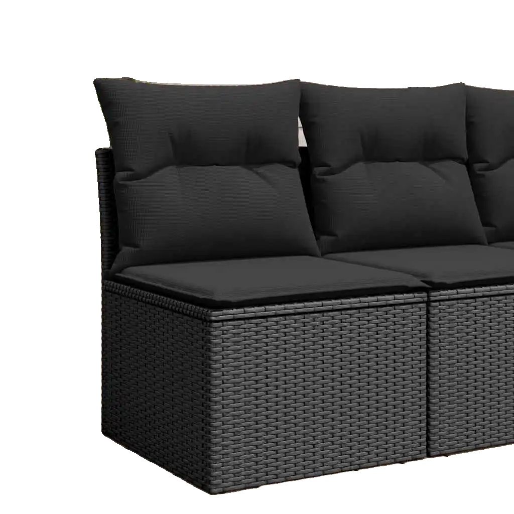 Outdoor-sofa, Metallrahmen, Wetterbeständiges Design, Schwarz