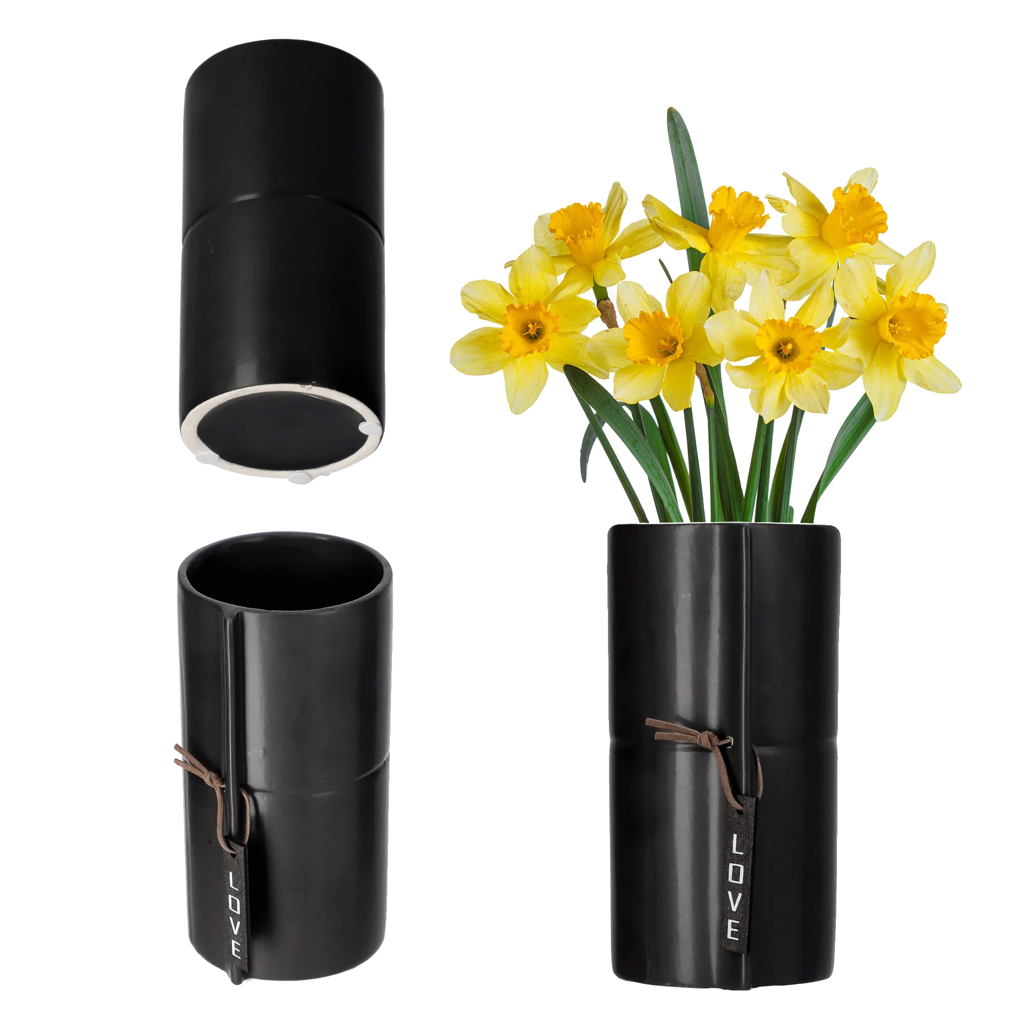 Keramiktopf, Elegantes Design, Vielseitige Verwendung, Schwarz-a, Mittel