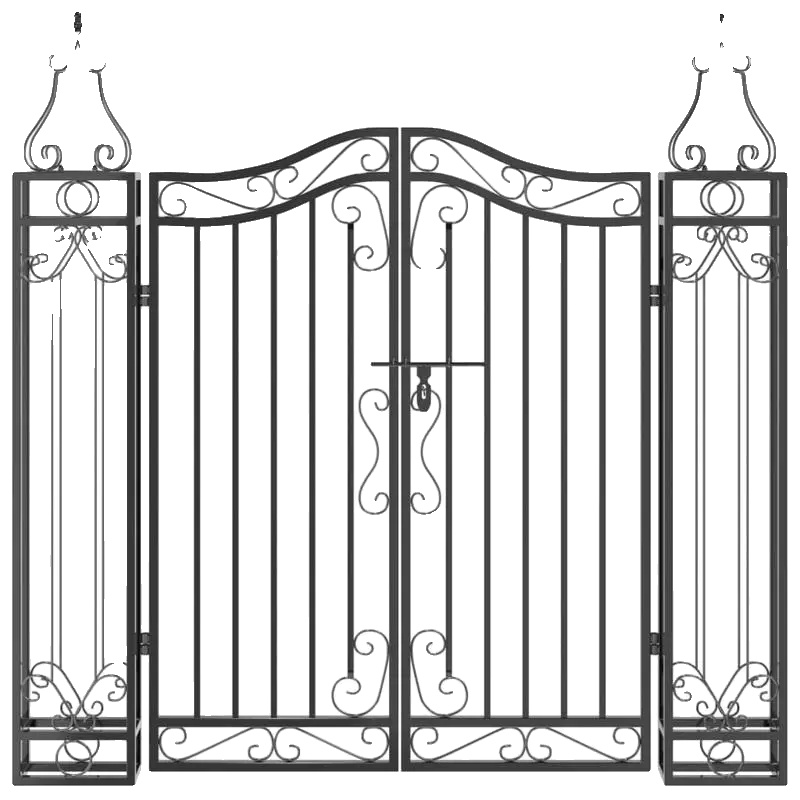 Gartentor, Schmiedeeisen, Modernes Design, Schwarz