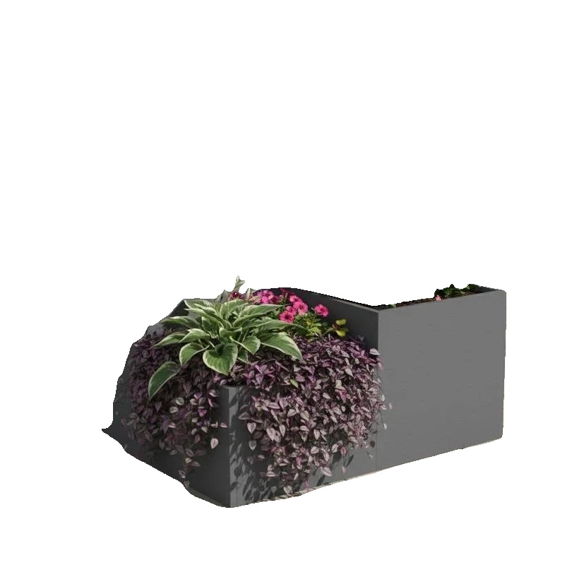 Gartenpflanzer, Stahlkonstruktion, Modernes Design, Schwarz