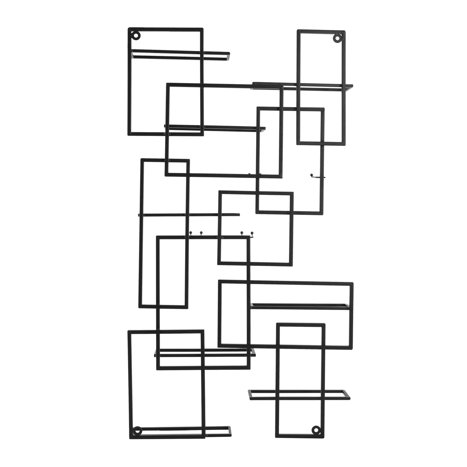 Wandmontierter Weingestell, Modernes Design, Einfache Installation, Schwarz