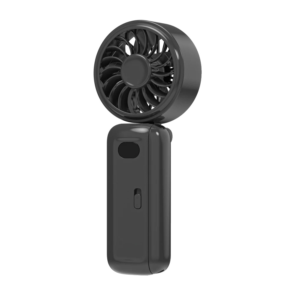 Faltfächer, Tragbares Design, Usb Wiederaufladbar, Schwarz