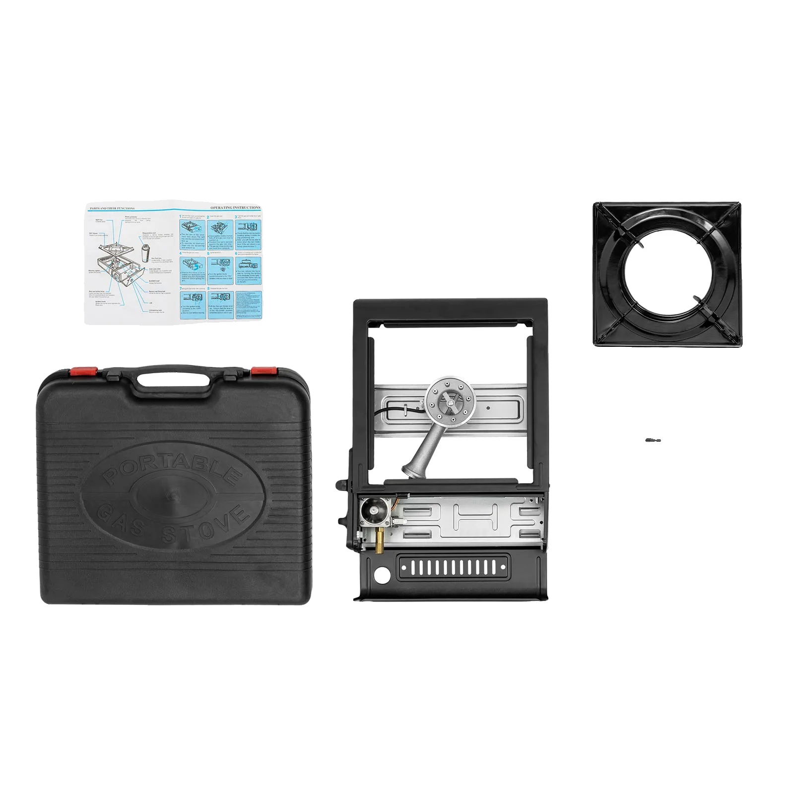 Outdoor-grill, Tragbares Design, Elektronisches Zündsystem, Schwarz