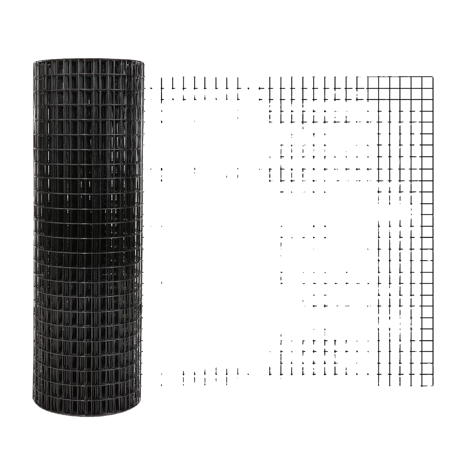 Drahtgeflecht, Robuste Konstruktion, Wetterbeständiges Design, Schwarz, 0.9x15m