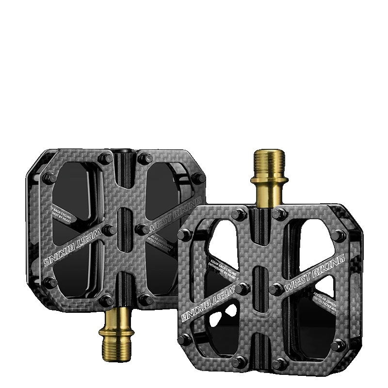 Fahrradpedale, Ultraleichtes Carbonfaser, Rutschfeste Technologie, 129-gold