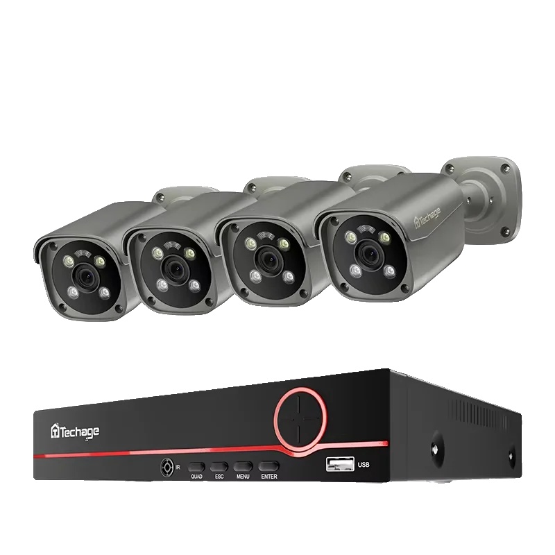 Überwachungssystem, 8mp Kameras, Ki-erkennungsfunktionen, 8ch 4stk 8mp Kamera, Kein Integrierter Hdd-b