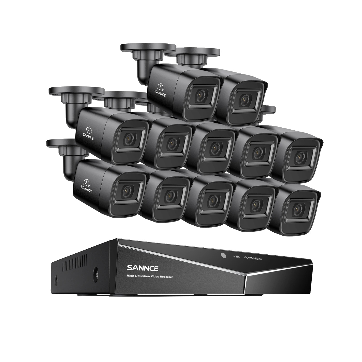 Sicherheitskamerasystem, Videoüberwachung, 16 Kameras, 1080p Hd-auflösung, 12pcs 0tb