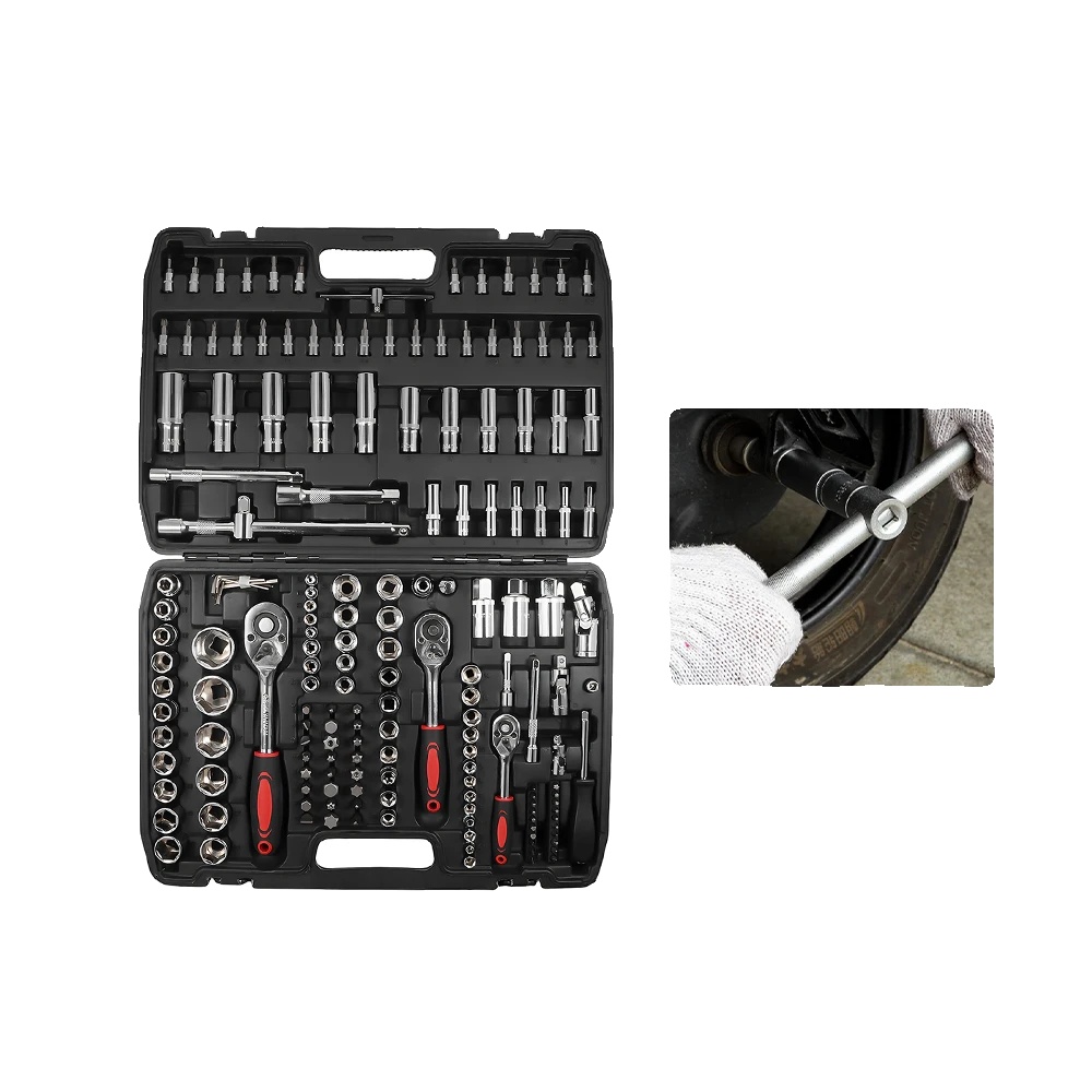 Auto Mechaniker Werkzeugset, 172 Teile, Hochwertiger Stahl, 1/4"-1/2" Nüsse, Robuste Aufbewahrungstasche, Vielseitige Kompatibilität