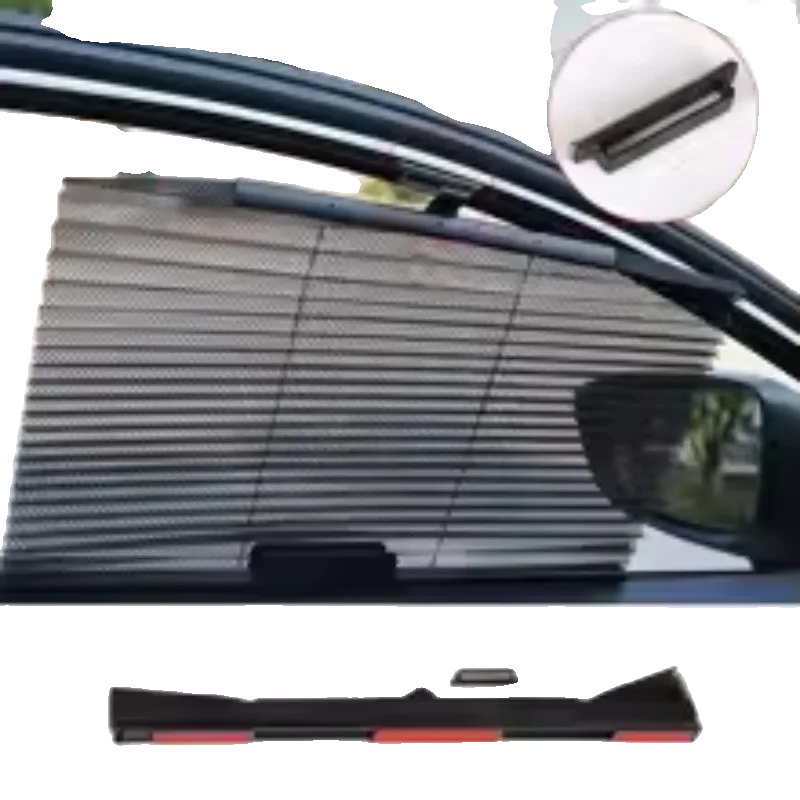 Seitenfaltsonnenschutz Für Autos, Einziehbares Design, Einfache Installation, Schwarz