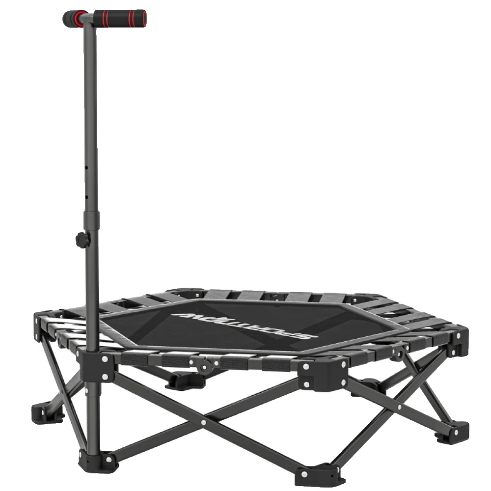 Fitness-trampolin, Faltbar, Verstellbarer T-griff, 104x104cm