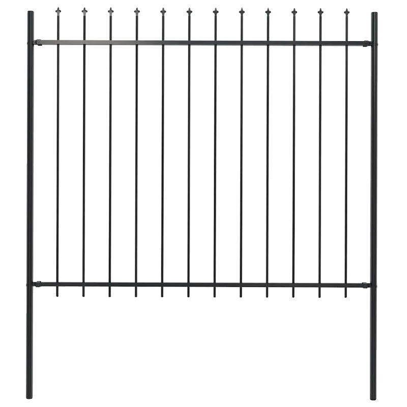 Gartenzaun, Langlebige Stahlkonstruktion, Modernes Design, Schwarz