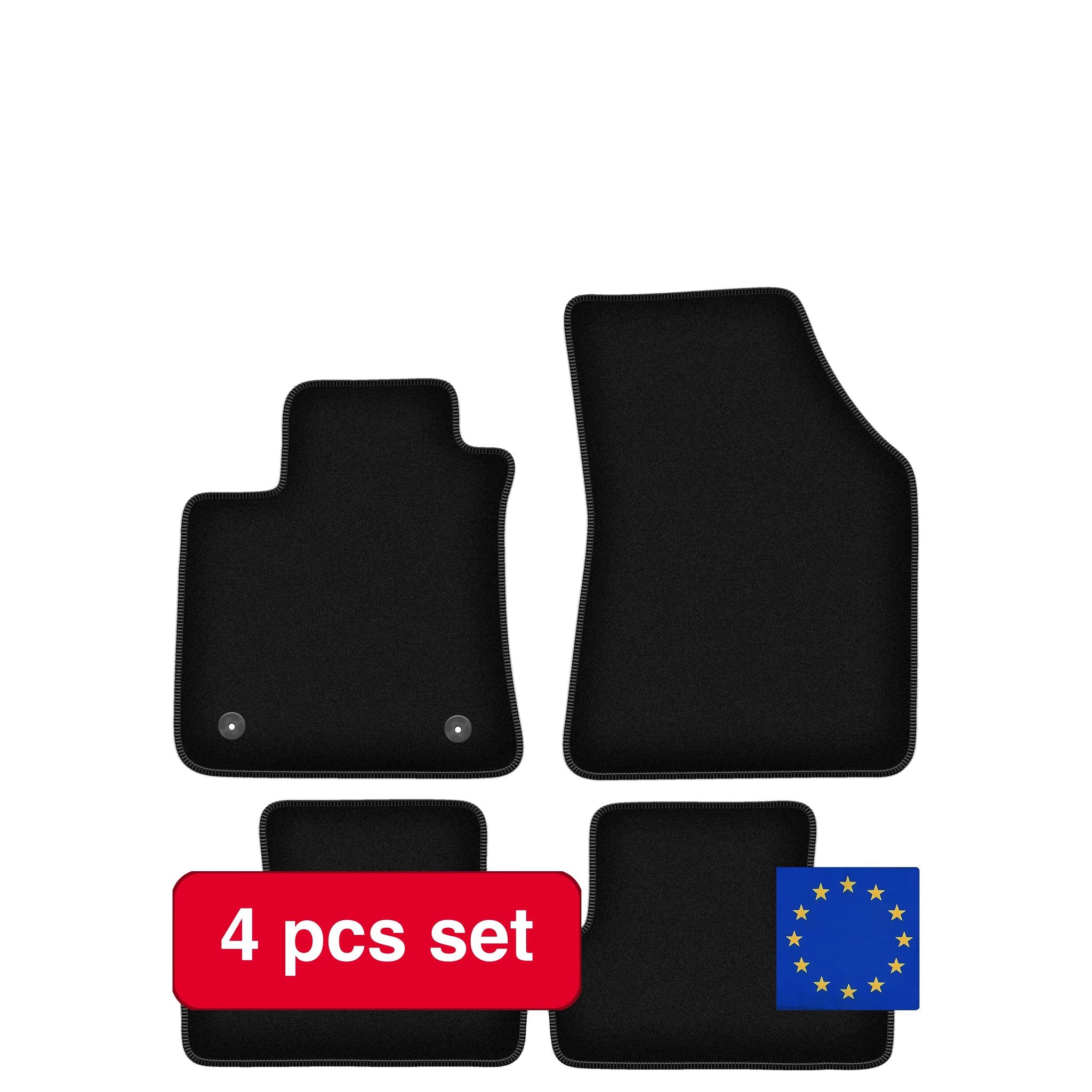 Velours-teppiche, Maßgeschneidert Für Renault Megane Iv, Leichtes Design, Schwarz