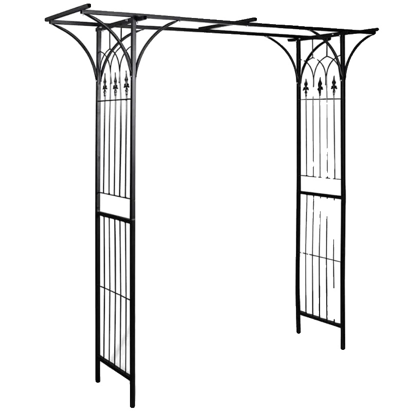 Gartenbogen, Langlebige Kunststoffkonstruktion, Unterstützung Für Kletterpflanzen, Schwarz