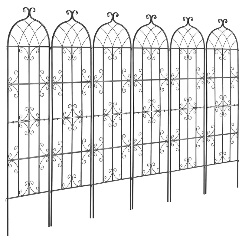Kletterpflanzenstütze, Langlebiges Metalldesign, Dekorativer Spalier, Schwarz
