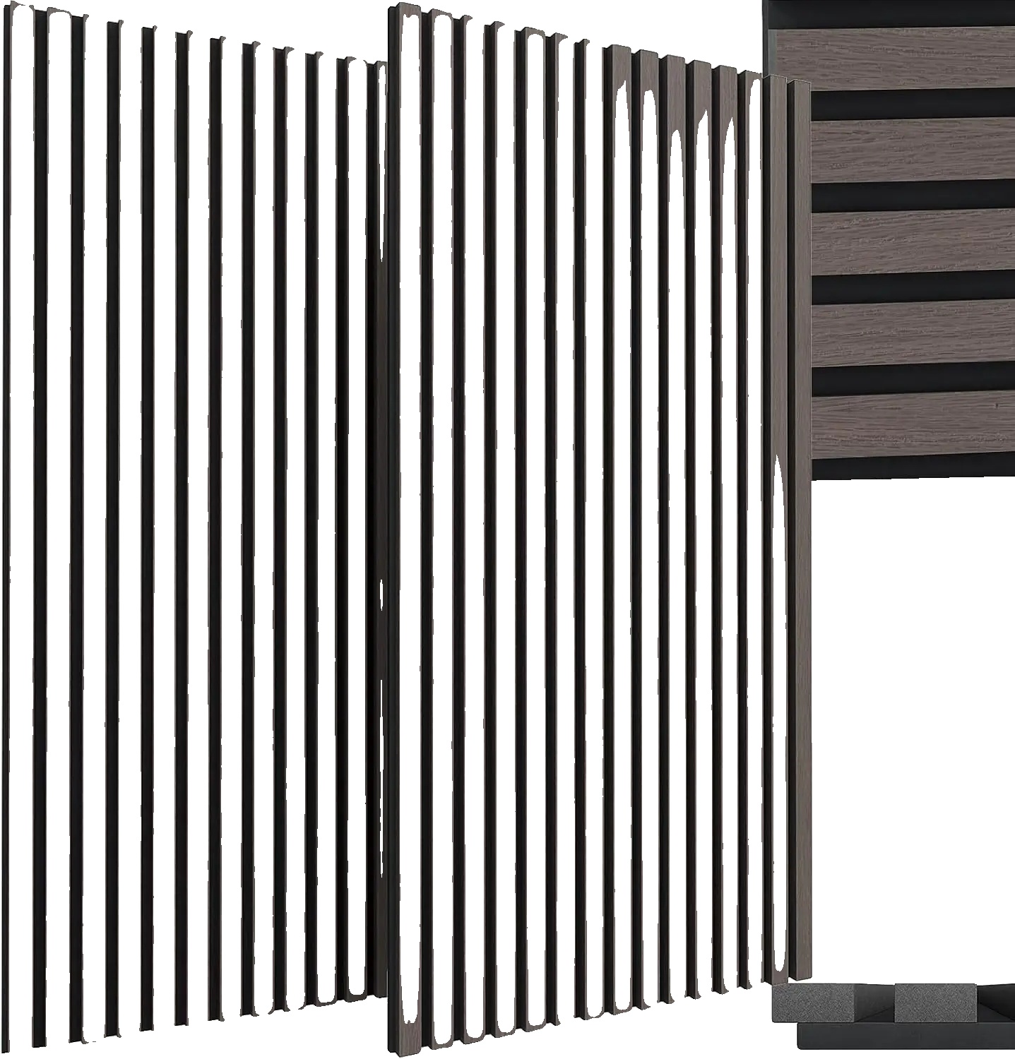 Akustikpaneele, Schallabsorbierendes Holzdesign, Einfache Installation, Schwarze Eiche 2stk, 120 X 60 X 2.1cm-e