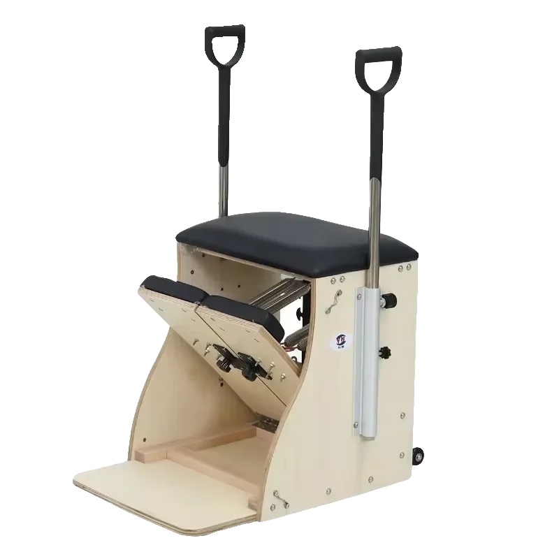 Pilates Reformer Wunda Chair, Robuste Holzbauweise, Vielseitige Pilates-übungen, Schwarz