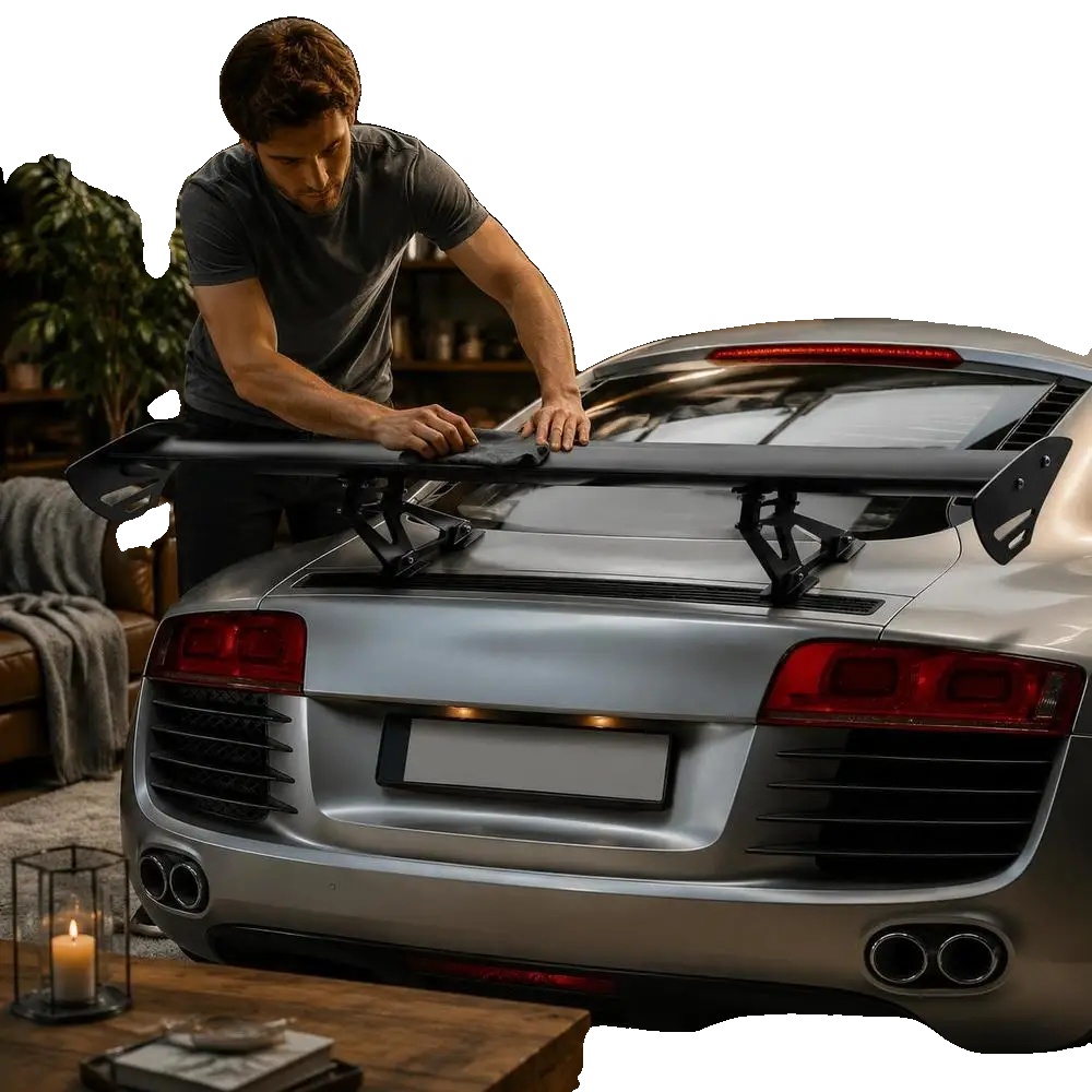 Auto-spoiler, Verstellbar, Leichtes Aluminium, Universelle Passform, Schwarz