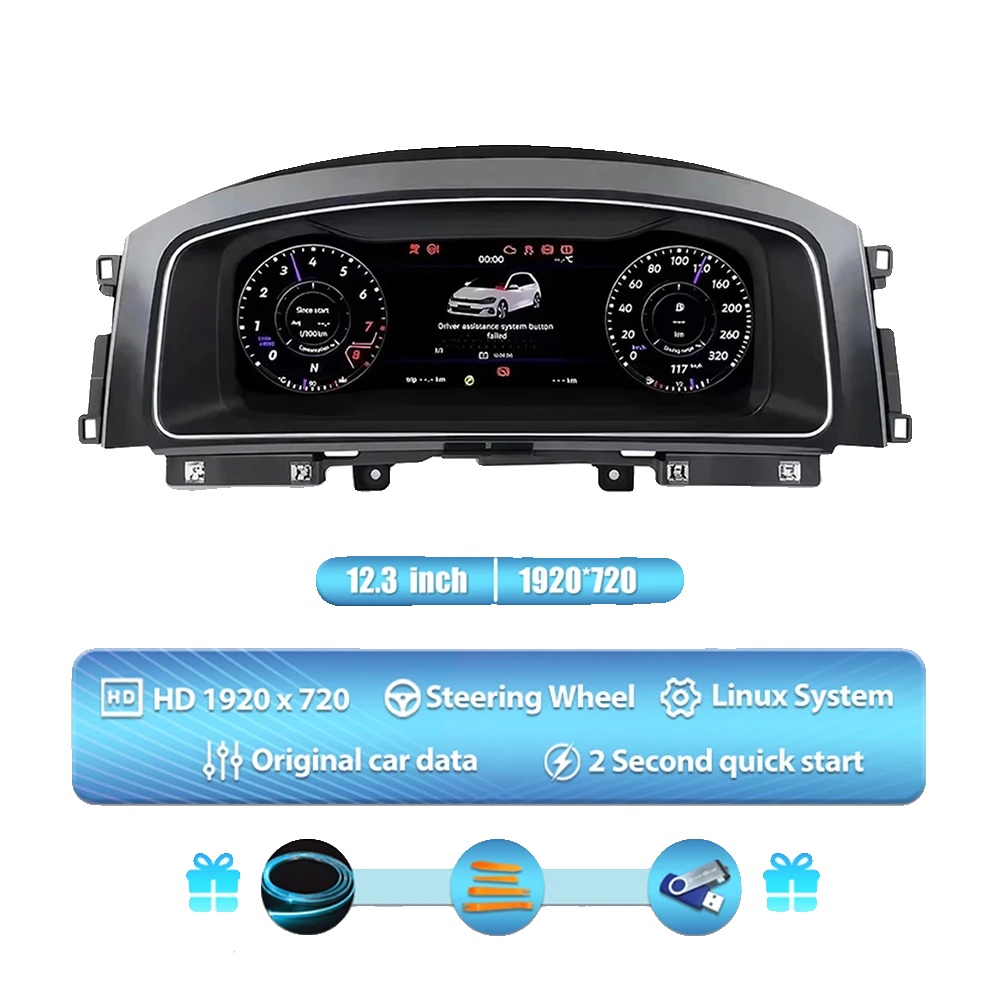 Digitales Dashboard-cluster, Hd Ips-bildschirm, Mehrsprachige Unterstützung, Für Vw Golf 7 7.5