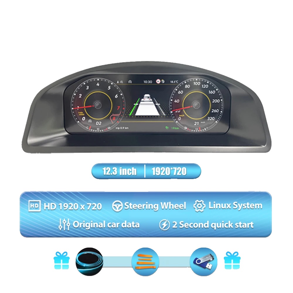 Dashboard-anzeige, 12,3 Zoll Hd-bildschirm, Mehrsprachige Unterstützung, Für Vw T5.1 T5.2