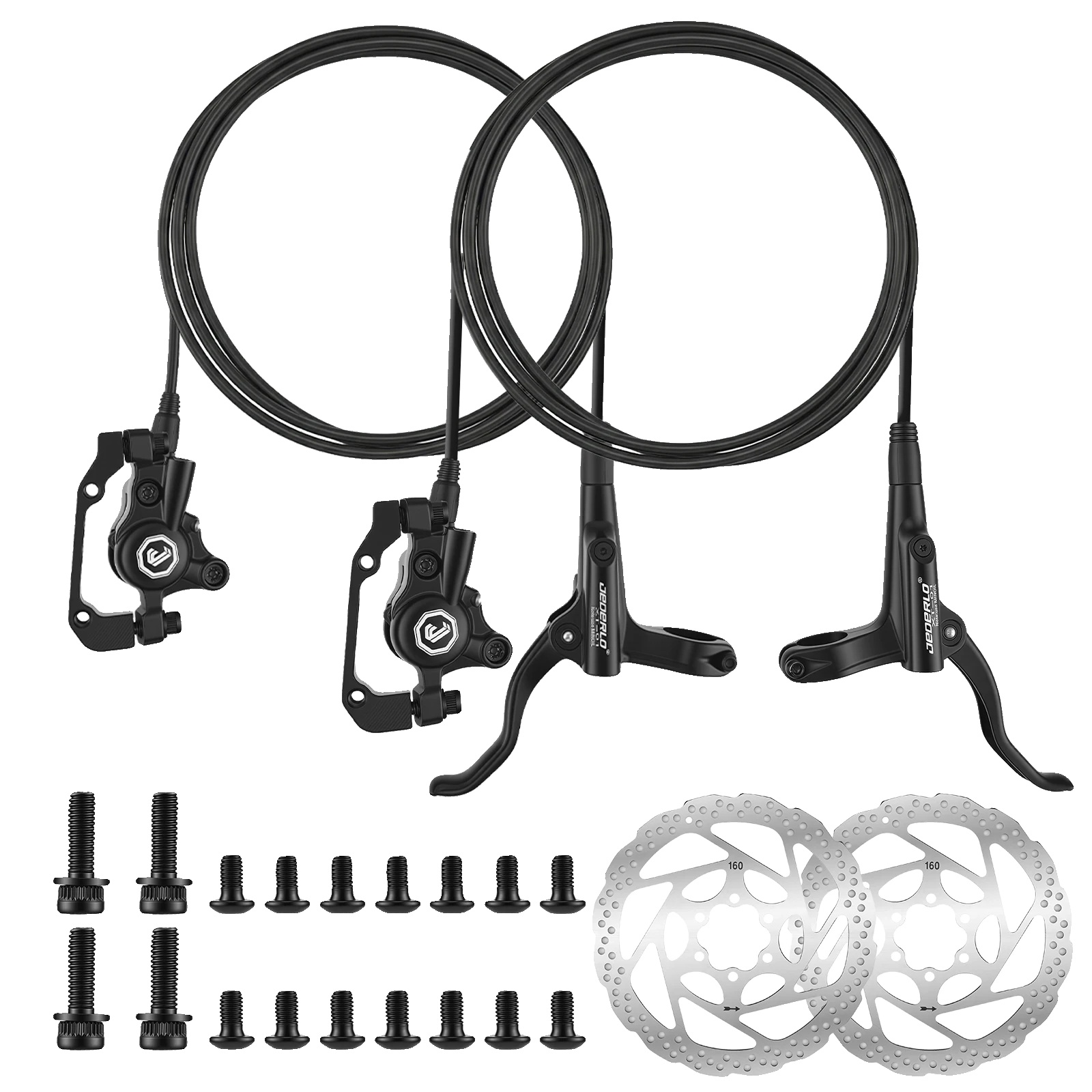 Mountainbike Hydraulik-scheibenbremsen, 800 Mm Vorderleitung, 1400 Mm Hinterleitung, 160 Mm Scheibendurchmesser, Dualkolbensystem, Is/pm