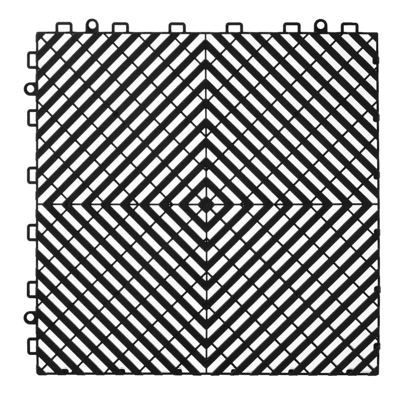 Verzahnte Drainagematte, Rutschfestes Design, Vielseitige Anwendung, Schwarz