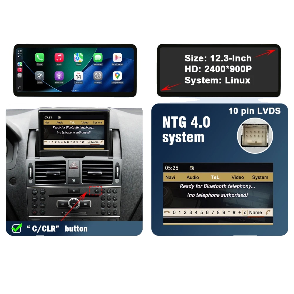 Multimedia-bildschirm, Kabelloses Carplay, Android Auto-kompatibilität, Ntg 4.0