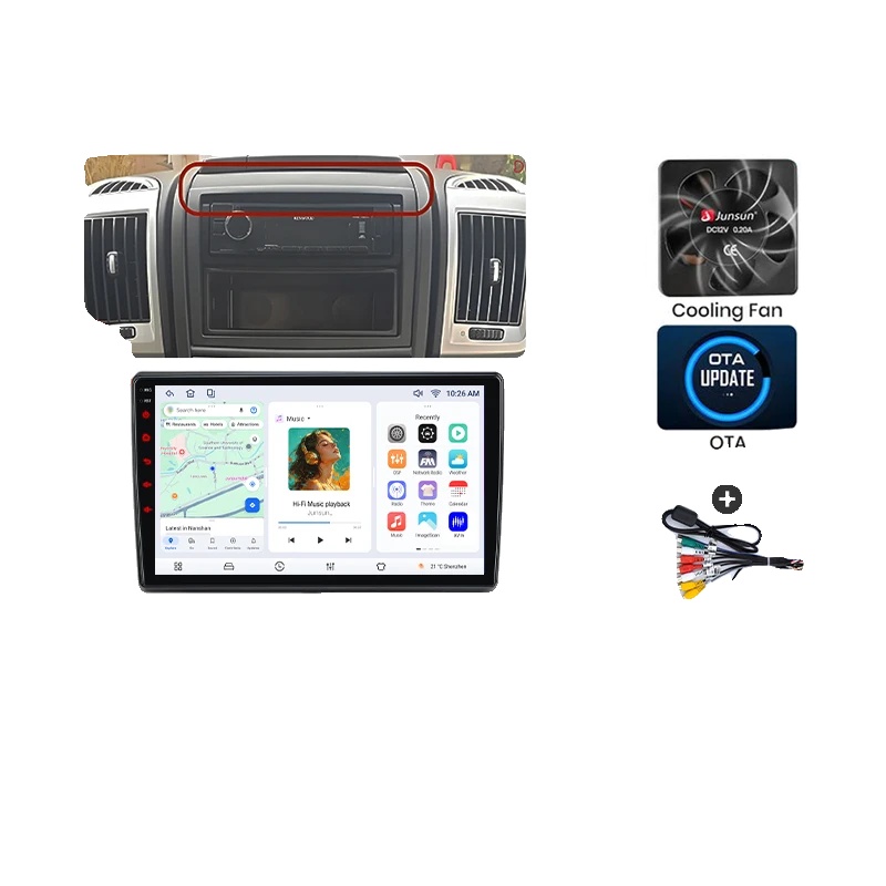 Carplay, Multimedia-player, Navigationssystem, Kompatibel Mit Fiat Ducato / Peugeot Boxer / Citroen Jumper (x250) 2006-2014,, V7 (4gb-64gb) - A