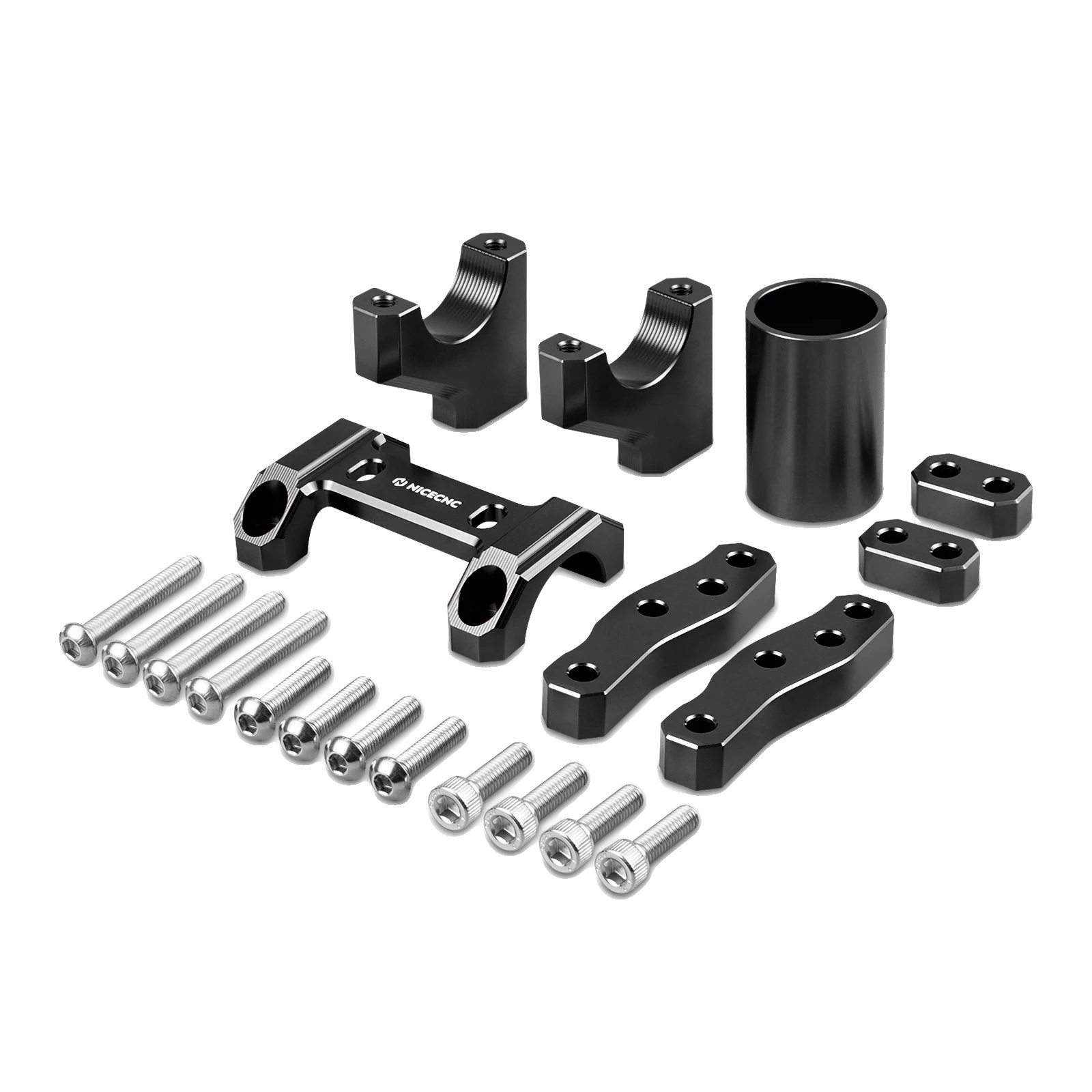 Lenkererhöhungshalter, Aluminiumkonstruktion, Verbesserte Stabilität, Schwarz